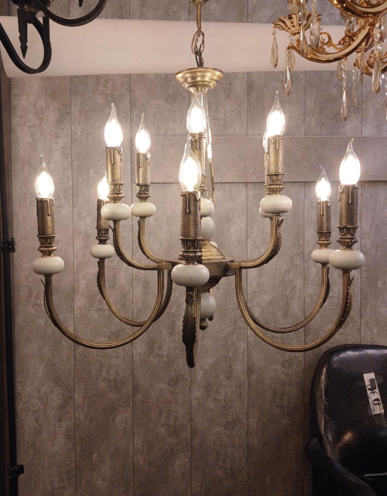 لوستر حدید دوبل باستون کریستال