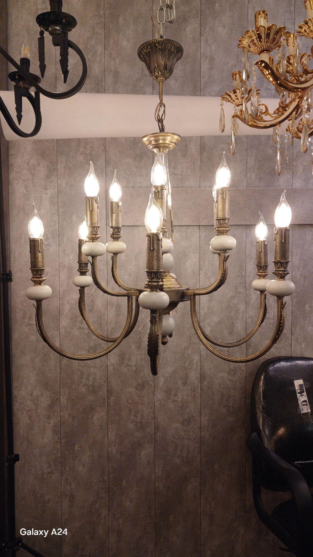 لوستر حدید دوبل باستون کریستال