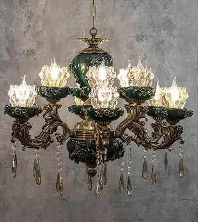 لوستر آرامیس با سرامیک گل برجسته